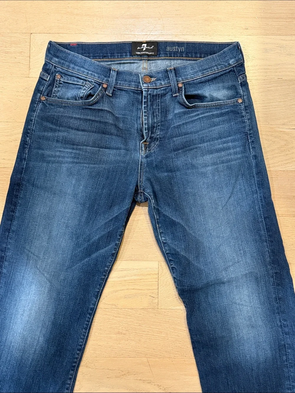 Men's 7 for All Mankind Dark Blue Austyn Straight Jeans - Size 33